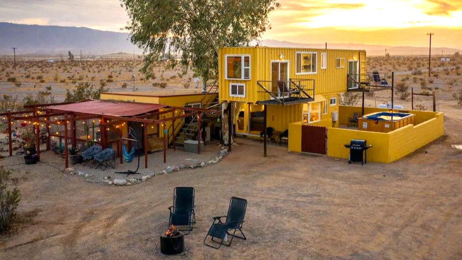 shipping container vacation rental home Joshua Tree CA